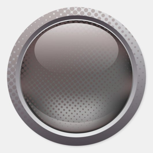 Zwarte knoopstickers ronde sticker (Voorkant)