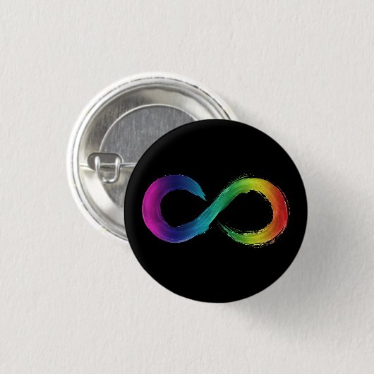 Zwarte knop Neurodiversiteit Ronde Button 3,2 Cm (Voorkant /achterkant)
