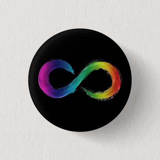 Zwarte knop Neurodiversiteit Ronde Button 3,2 Cm (Voorkant)
