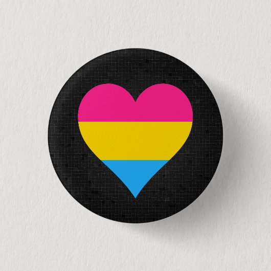 Zwarte knop pansexualiteitsvlag ronde button 3,2 cm (Voorkant)