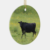 Zwarte koe keramisch ornament (Rechts)