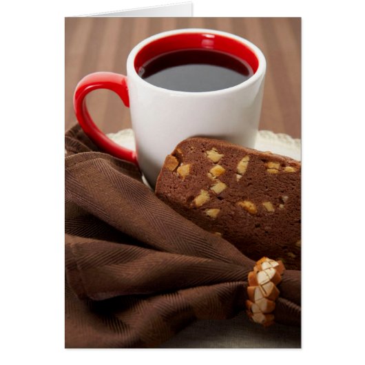 Zwarte koffie en biscotti (Voorkant)