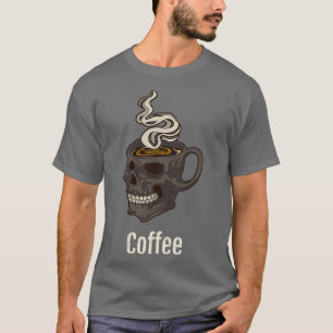 Zwarte koffie overs Morning Haters Caffeine Junkie T-shirt
