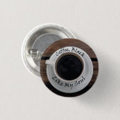 Zwarte koffie ronde button 3,2 cm (Voorkant /achterkant)