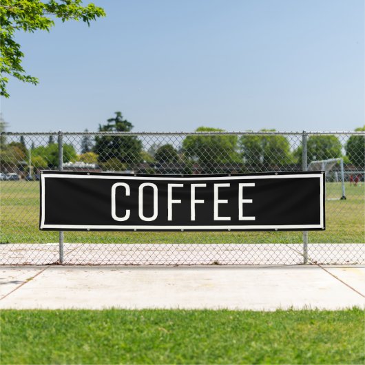 Zwarte koffiebanner spandoek (Insitu)