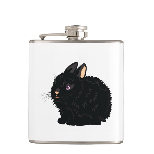 Zwarte Konijn Fles Heupfles (Voorkant)