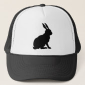 Zwarte Konijn Silhouet Trucker Pet (Voorkant)
