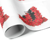 Zwarte konijnenkonijn kerst cadeaupapier (Rol Hoek)