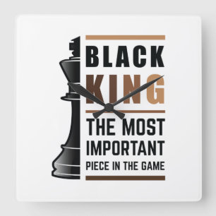 Zwarte Koning De Belangrijkste Stuk In Het Spel 2 Vierkante Klok