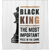 Zwarte koning het belangrijkste stuk in het spel 2 douchegordijn (Voorkant)