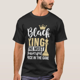 Zwarte koning het krachtigste stuk in de game che t-shirt