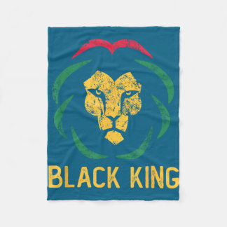 Zwarte koning leeuw zwarte geschiedenis maand mann fleece deken