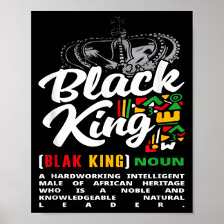 Zwarte Koning Mannen Man Black History Month  Poster