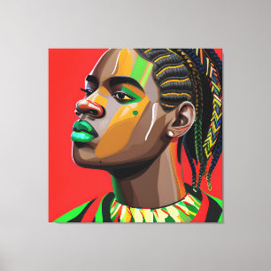 Zwarte koning Melanin Man Bruh Mannen Zoon Canvas Afdruk