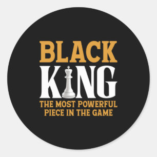 Zwarte Koning Schaker Schaakbord Schaakgeschiedeni Ronde Sticker