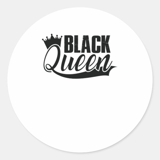 Zwarte koningin (3) ronde sticker (Voorkant)