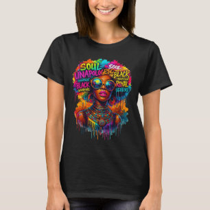 Zwarte Koningin Afrikaanse Kaart Onverbloemd Drugs T-shirt