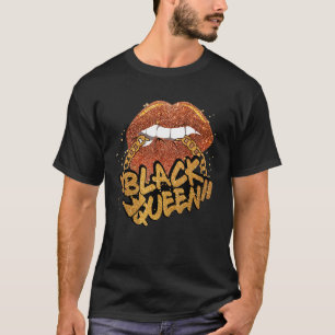 Zwarte Koningin Afrikaanse kleuren die met een zwa T-shirt