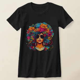 Zwarte Koningin Afro-Amerikaans Melanine Natuurlij T-shirt