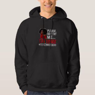 Zwarte koningin Afro dame probeer me alsjeblieft n Hoodie