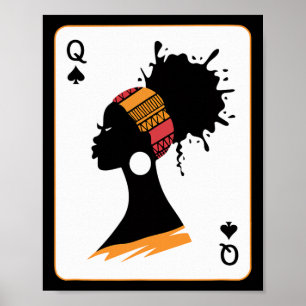 Zwarte Koningin Afro Drugs Trots Melanine Afrikaan Poster