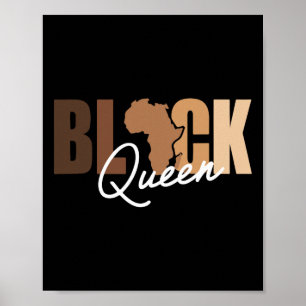 Zwarte Koningin Afro Drugs Trots Melanine Afrikaan Poster