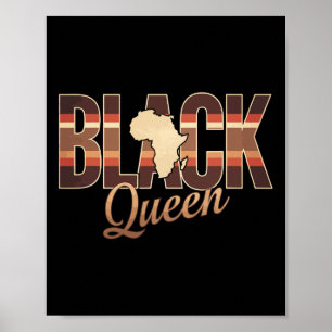 Zwarte Koningin Afro Drugs Trots Melanine Afrikaan Poster