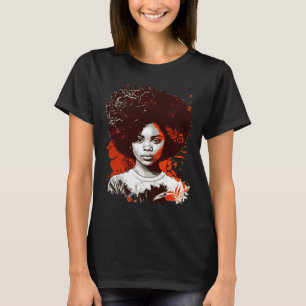 Zwarte Koningin Afro Melanine Druppelende Zwarte G T-shirt