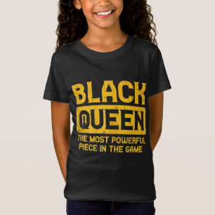 Zwarte koningin Chess Black History Pride BLM Afri T-shirt
