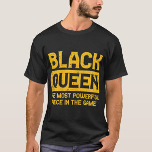 Zwarte koningin Chess Black History Pride BLM Afri T-shirt