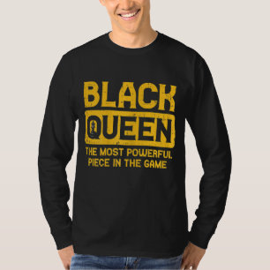 Zwarte koningin Chess Black History Pride BLM Afri T-shirt