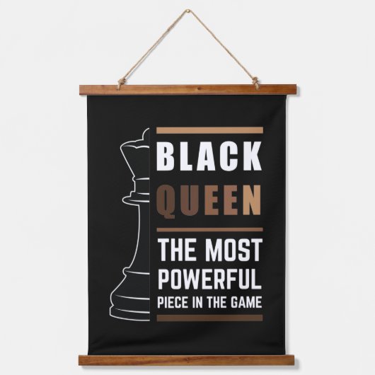 Zwarte Koningin De Krachtigste Stuk In Het Spel 1 Hangend Wandkleed (Voorkant)