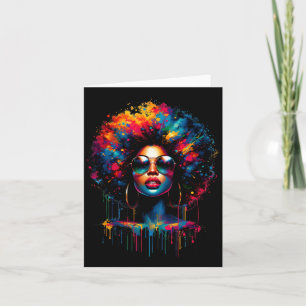 Zwarte Koningin Druppelende Afro Melanine Juneteen Kaart