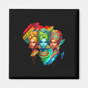 Zwarte Koningin Erfgoed Kunst Afrikaanse Kaart Zwa Magneet