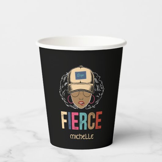 Zwarte koningin | Frankrijk | Zwarte vrouw Papieren Bekers (Achterkant)