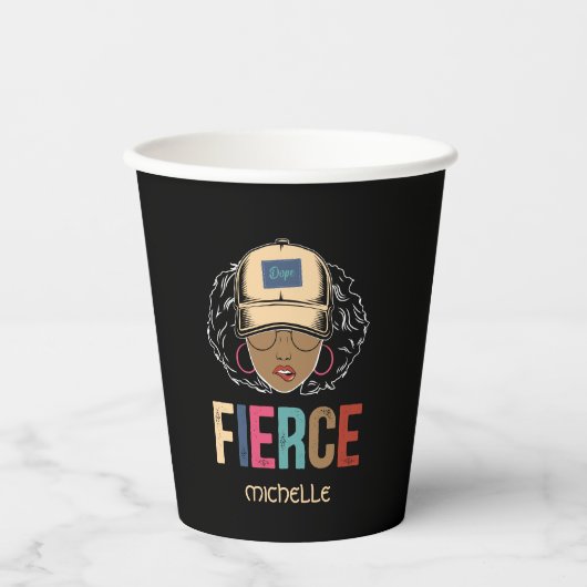 Zwarte koningin | Frankrijk | Zwarte vrouw Papieren Bekers (Voorkant)