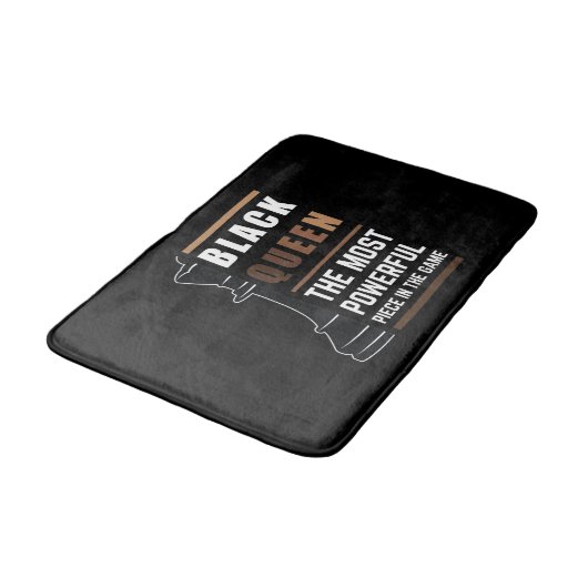 Zwarte koningin het krachtigste stuk in het spel 1 badmat (Gekanteld)