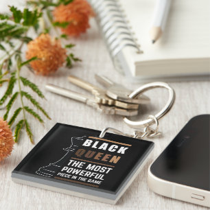 Zwarte koningin het krachtigste stuk in het spel 1 sleutelhanger