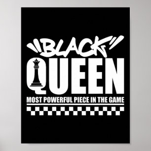 Zwarte Koningin Krachtigste Schach Afro-Amerikaans Poster