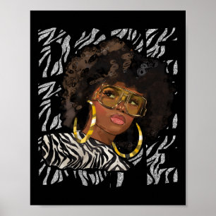 Zwarte Koningin Magie Afro Haar Afro-Amerikaanse L Poster