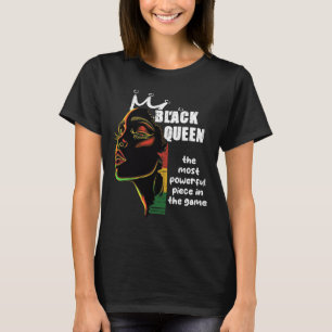 Zwarte Koningin Meest Krachtige Schaken Zwarte Ges T-shirt