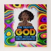 Zwarte koningin melanine poppin sista bevestiging legpuzzel (Verticaal)