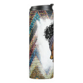 Zwarte koningin melanine poppin sista bevestiging thermosbeker (Gedraaid links)