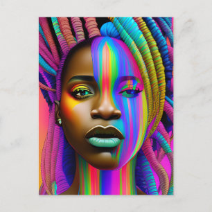 Zwarte koningin melanine Sista Afro-Amerikaanse vr Briefkaart