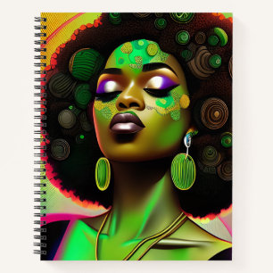 Zwarte koningin melanine Sista Afro-Amerikaanse vr Notitieboek