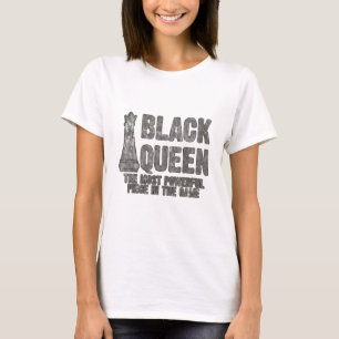 Zwarte koningin met de krachtigste punthaak t-shirt