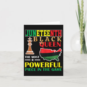 Zwarte koningin met de machtigste Chess African Am Kaart