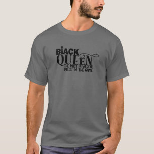 Zwarte koningin met de machtigste schaak-Afrikaans T-shirt
