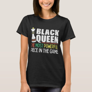 Zwarte koningin met de machtigste schaak-Afrikaans T-shirt