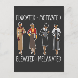 Zwarte koningin Onderwezen Motivated African Ameri Briefkaart